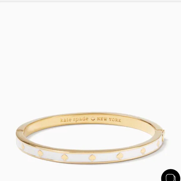 kate spade Jewelry Spot The Spade Bangle White And Gold Kate Spade